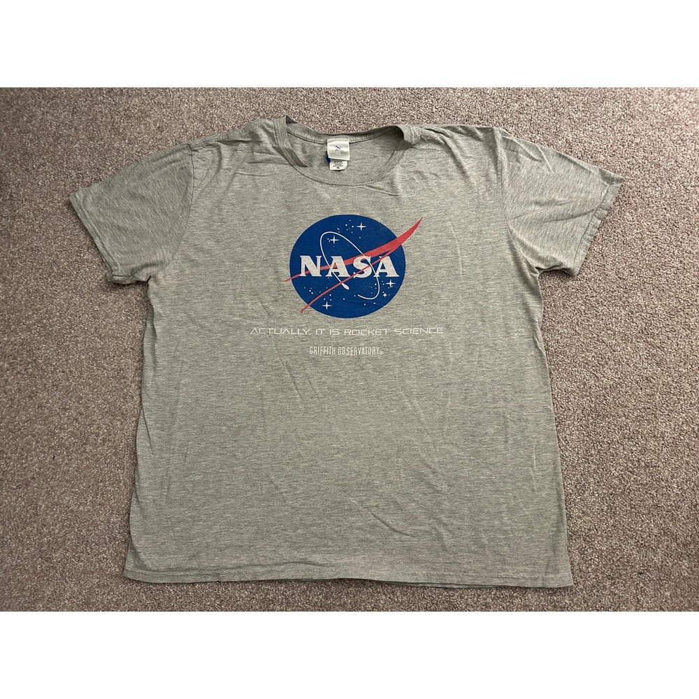NASA T-Shirt Mens XL Gray Excellent Rocket Science Griffith Observatory‎ Tee